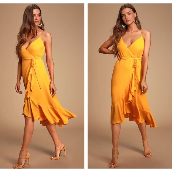 Lulus Dresses & Skirts - LULUS Manhatten Moment Ruffle Wrap Dress {RR13}